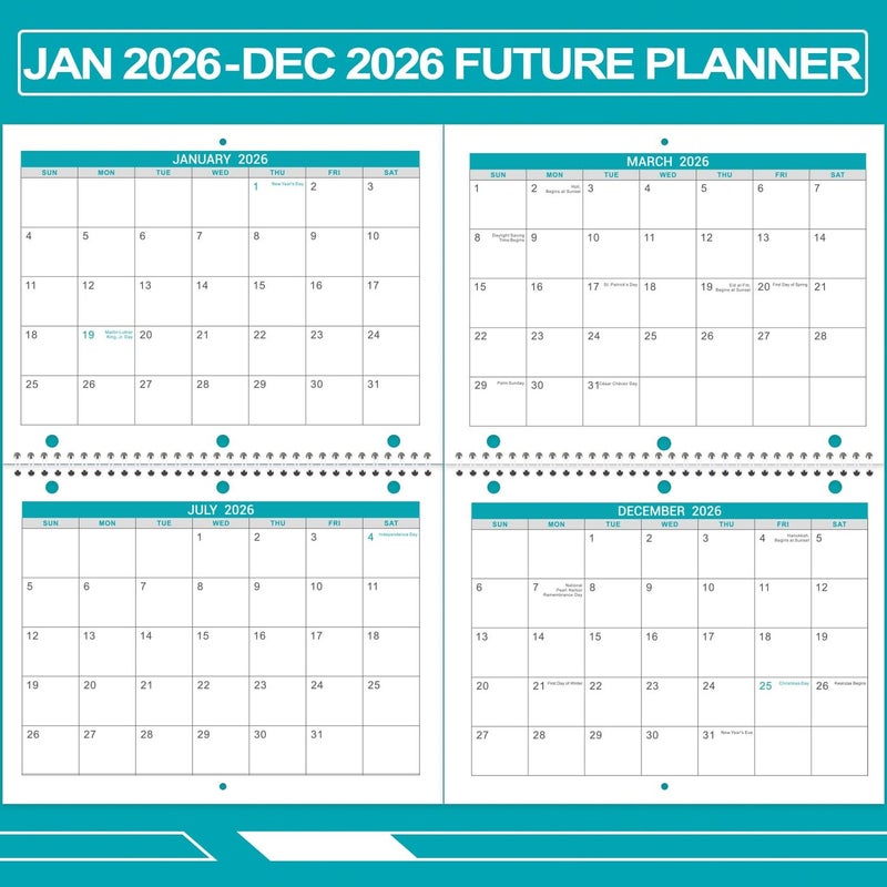 Lemome 2026 Wall Calendar - 2 Pack Monthly Wall and Desk Calendars, 12 Months from Jan 2026 - Dec 2026, 11"x 8.5", Thick Paper - Image 2